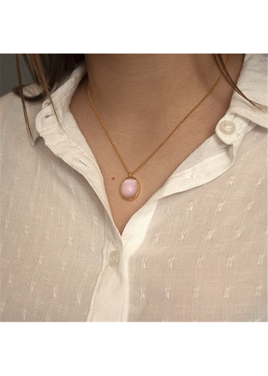 Colgante y cadena en plata Double Rosa Gold