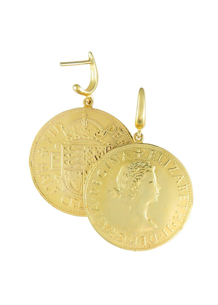 Pendientes en Plata Koin Grande Gold