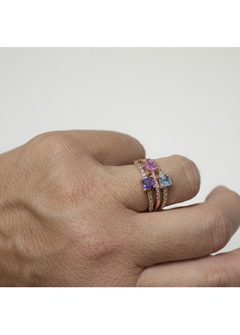Anillo en plata Carr Amatista Gold
