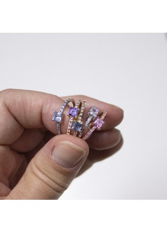Anillo en plata Carr Amatista Gold