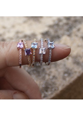 Anillo en plata Carr Aguamarina Silver