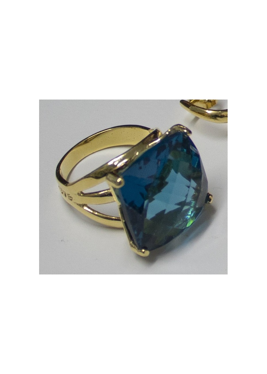 Anillo en plata Giol 18 Aguamarina Gold