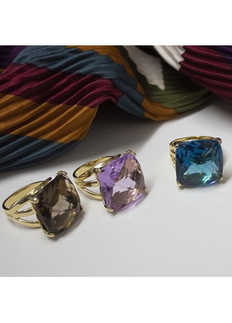 Anillo en plata Giol 18 Aguamarina Gold