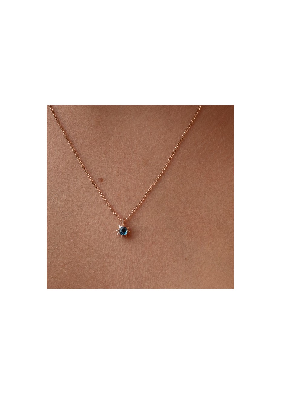 Colgante Y Cadena en Plata Picos Blue London Rose