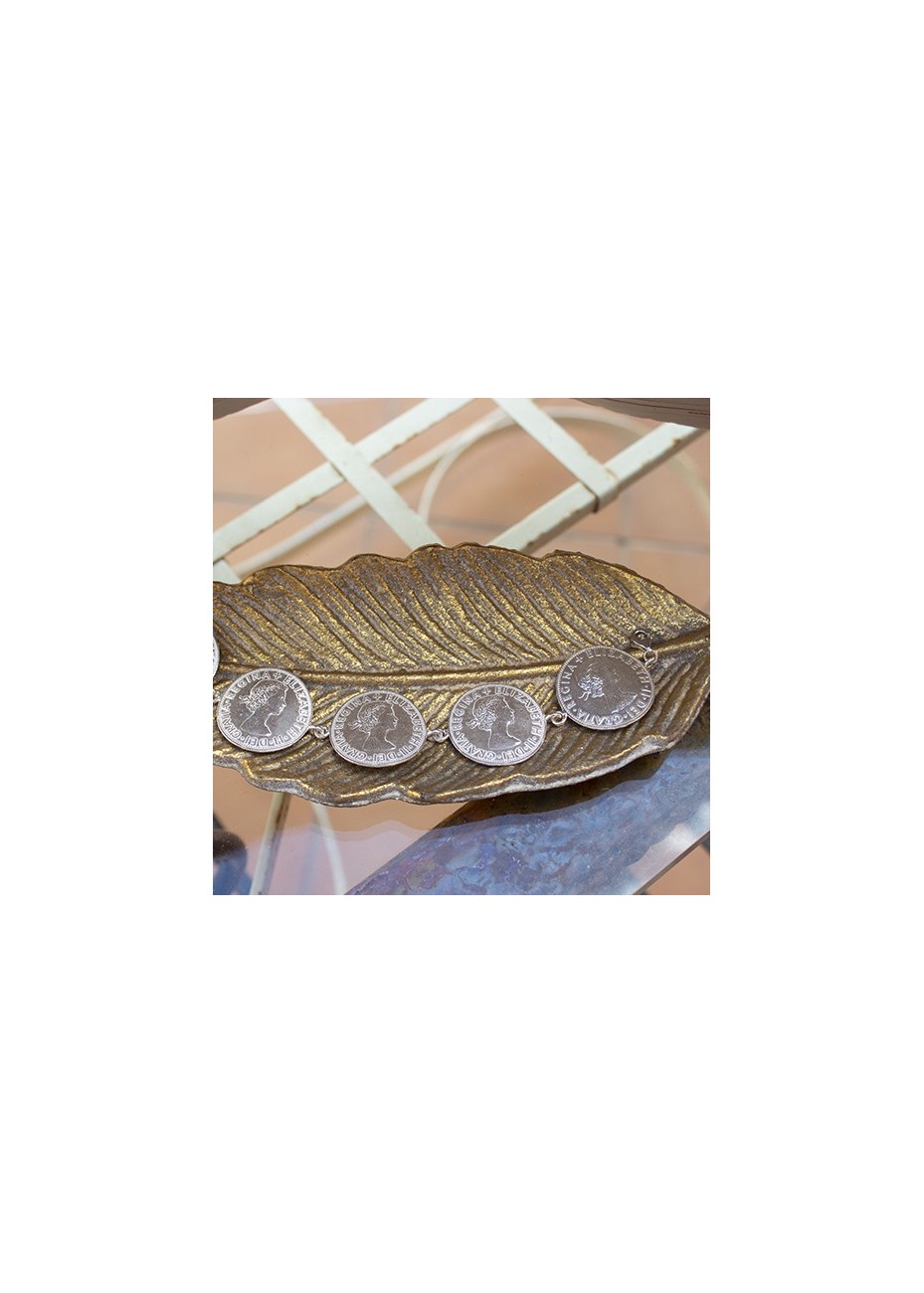 Pulsera Koin Grande 4 Monedas Silver