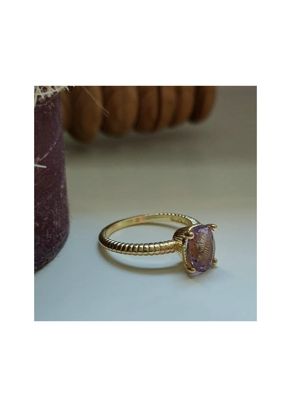 Anillo en Plata Narubi Amatista Semiprecioso Gold