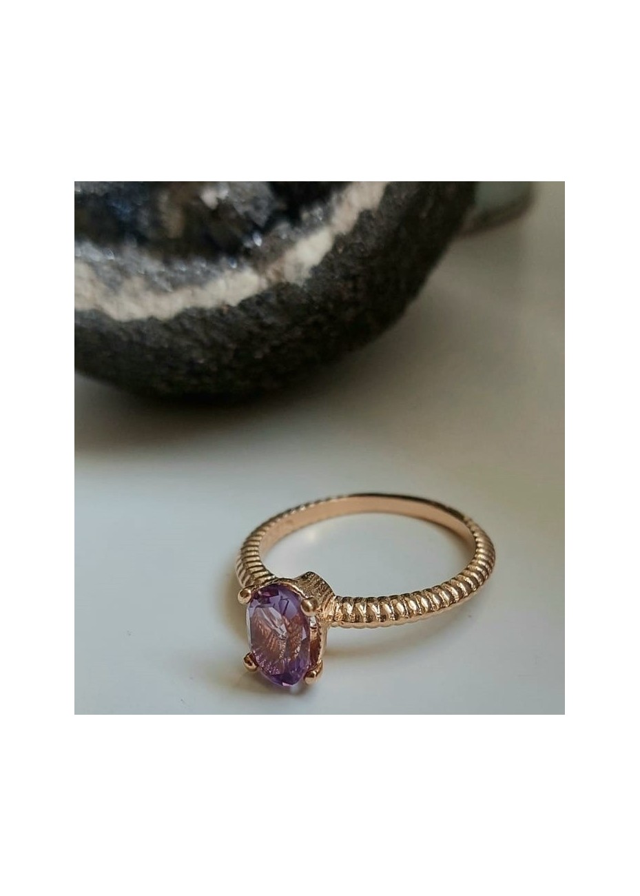 Anillo en Plata Abula Amatista Semiprecioso Rose