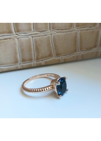 Anillo en Plata Abula Topacio Blue London Rose