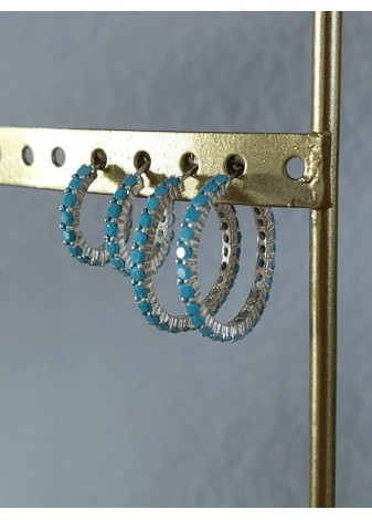 Pendientes en Plata Aro Grande Nanoturquesa Silver