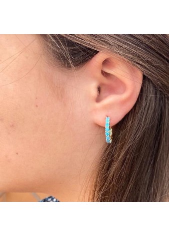 Pendientes en Plata Aro Chico Nanoturquesa Silver