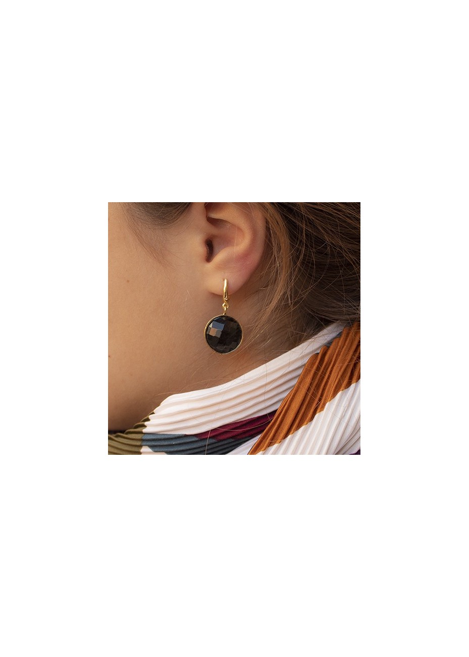 Pendientes en Plata GIOL 16 Onix Gold