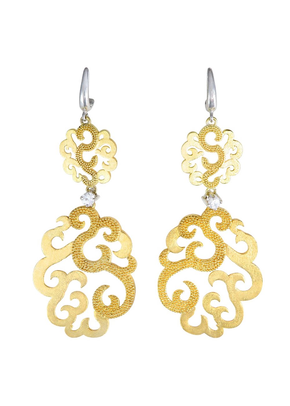 Pendientes en plata Arabesco Doble
