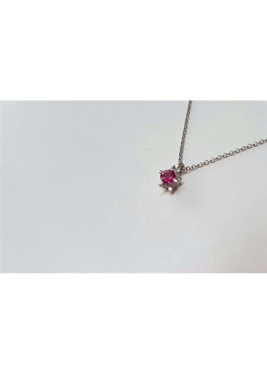 Colgante y Cadena en Plata Picos Topacio Rosa Silver