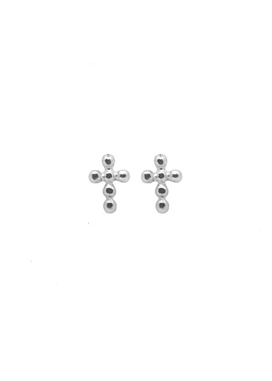 Pendientes Cruz Bolas Silver