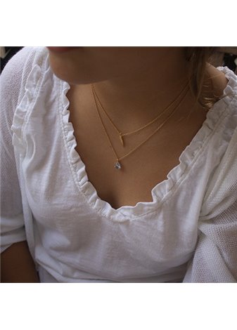 Colgante y cadena en plata Gold Aguam KILI