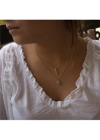 Colgante y cadena en plata Gold Aguam KILI